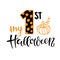 My first Halloween lettering with pumpkin. Celebration quote for baby Halloween. Sublimation print for junior clothing, family