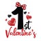 My first Valentine\\\'s Day. Vector typography for a baby girl