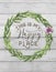 This is my Happy Place Cotton Floral Wreath with Wooden Shabby Chic Background