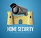 My home is my castle - security system concept - Castle with cctv camera