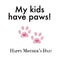 My kids have paws text. Pink doodle paw prints. Happy Mother's Day greeting card