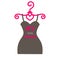 My little dress boutique with clothes isolated emblem