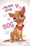My little lovely dog. Cute cartoon sitting chihuahua puppy.