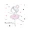 My little Prima Ballerina. Simple linear vector graphic isolated illustration