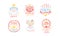 My Little Princess Cute Labels Set, Baby Shower, Birthday Party Emblems Hand Drawn Vector Illustration