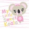 My little sweet koala cartoon illustration for baby shower card design