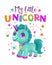 My little unicorn. Decorative poster with funny fantasy pony