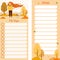 My Plan and Notes. Fall affairs planner. redhead girl with flowing hair and autumn leaves with list of note Against the