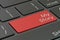 My story concept, red hot key on keyboard. 3D rendering