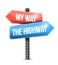 My way, the highway. road sign illustration
