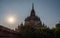 Myanmar Bagan historical site Annanda on sunset. Burma Asia. Buddha pagoda