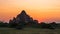 Myanmar Bagan historical site on sunset. Burma Asia. Buddha pagoda