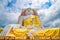 Myanmar, Bago. May 25, 2012 : Buddha statues in the Kyaikpun pagode. Selective focus with grain and noise