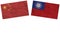 Myanmar Burma and China Flags Together Paper Texture Illustration
