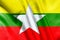 Myanmar or Burma Flag Rippled Effect Illustration
