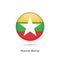 Myanmar - Burma flag - round glossy button