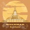 Myanmar (Burma) landmarks. Retro styled image