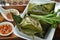 Myanmar cuisine leaf wrapped chicken rice