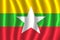 MYANMAR FLAG FLUTTERING