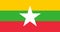 Myanmar flag with original RGB color vector illustration