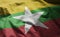 Myanmar Flag Rumpled Close Up