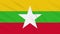 Myanmar flag waving cloth background, loop