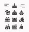 Myanmar line icon set 2. Include landmark, people, culture and more.