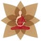 Myanmar monk meditation infront of lotus