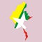 MYANMAR National flag map