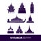 Myanmar travel destination vector illustration