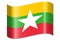 Myanmar - waving country flag, shadow