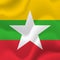 Myanmar waving flag. Vector.