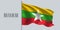 Myanmar waving flag vector illustration