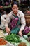 Myanmar woman selling vegetables at the market