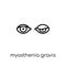 Myasthenia gravis icon. Trendy modern flat linear vector Myasthenia gravis icon on white background from thin line Diseases