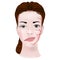 Myasthenia. Woman\\\'s twisted face.