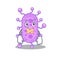 Mycobacterium cartoon character style with mysterious silent gesture