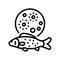 mycobacterium marinum fish line icon vector illustration