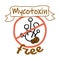 Mycotoxin free badge with molecular formula icon