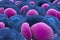 Myeloma multiplex leukemia cancer 3d color render illustration closeup