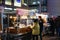 Myeongdong Night Market with Street Food Stalls during winter nights at Jung-gu , Seoul South Korea : 3 February 2023