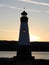 Myers Park lighthouse silhouette during winter sunset