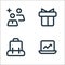 myicon one line icons. linear set. quality vector line set such as statistics, backpack, gift