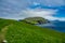 Mykines green island and ocean in Faroe Islands