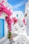 Mykonos charming white washed buildings greek landscape background