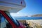 Mykonos, Greece, 7 September 2018, Camper life in the beautiful Cyclades archipelago