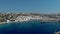 Mykonos Greece, beautiful view over Mykonos from the sky with drone