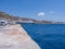 Mykonos, Greece. June 1, 2023: Port with ferryboat on Greek island Mykonos in Greece