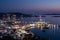 Mykonos harbours night shoot at blue hour in Greece