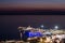 Mykonos harbours night shoot at blue hour in Greece